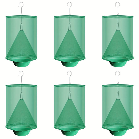 6pcs Ranch Fly Traps Outdoor Hanging Stable Fly Trap Reusable Fly Killer Cage