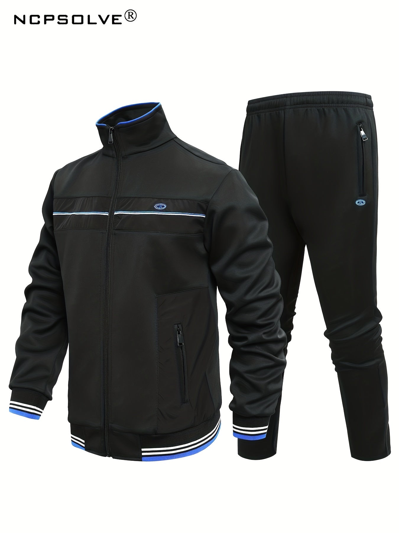 Men's Sports Suit Active Zip Up Jacket & Pants