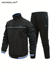 Men's Sports Suit Active Zip Up Jacket & Pants