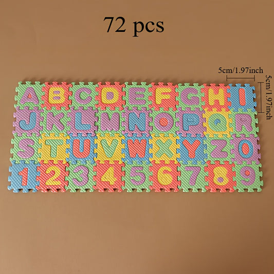 72pcs Mini Puzzle Play Mat Colorful Educational Toy for Youngsters