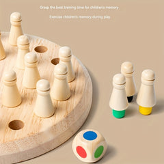 Wood Memory Match Chess Set Educational Puzzle Toy Concentration Training