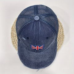 Embroidered British Flag Denim Baseball Cap
