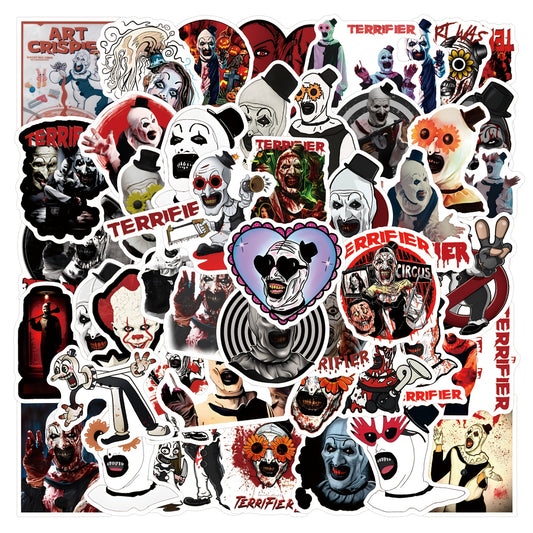 55 Terrifier Cartoon Sticker Pack for Laptops Water Bottles