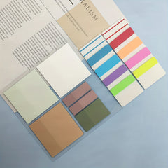 500 Pcs Transparent Sticky Note Tabs, 7 Colors, Writable Book Tabs
