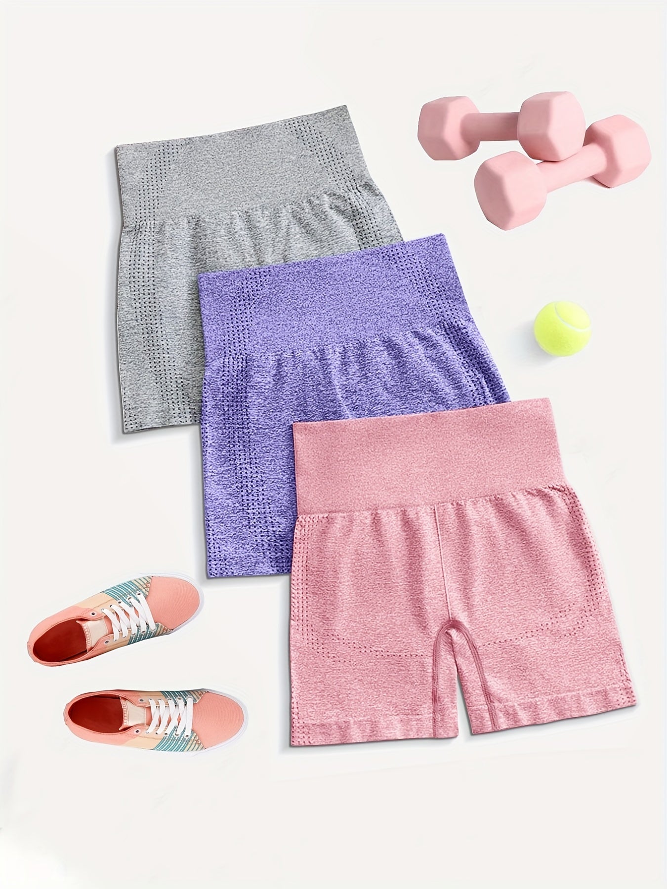 4pcs Seamless Biker Shorts Yoga Fitness Activewear