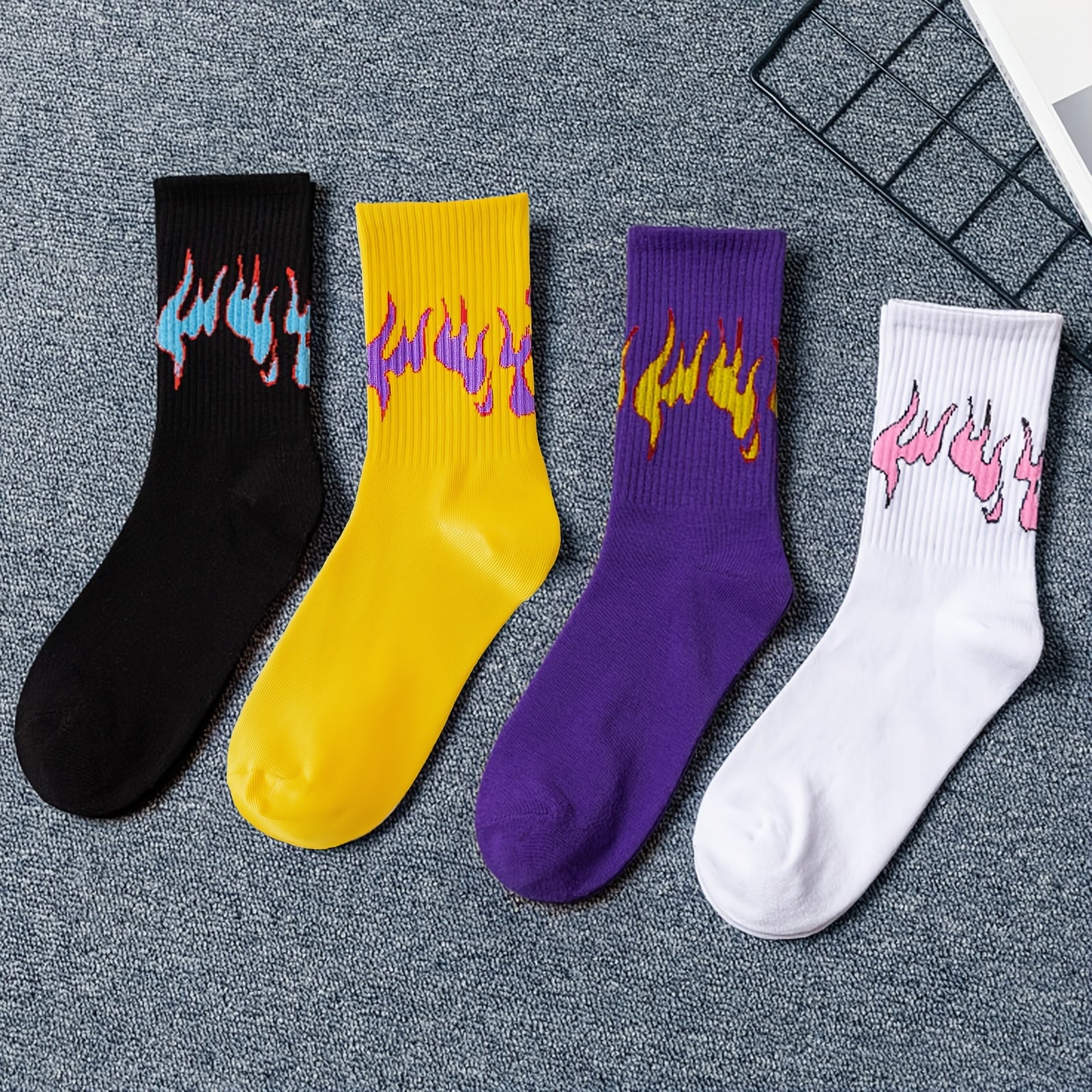 Childlike Fire Pattern Crew Socks