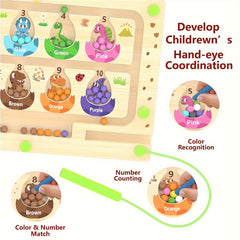 Wooden Dinosaur Magnetic Maze Number Puzzle Toy