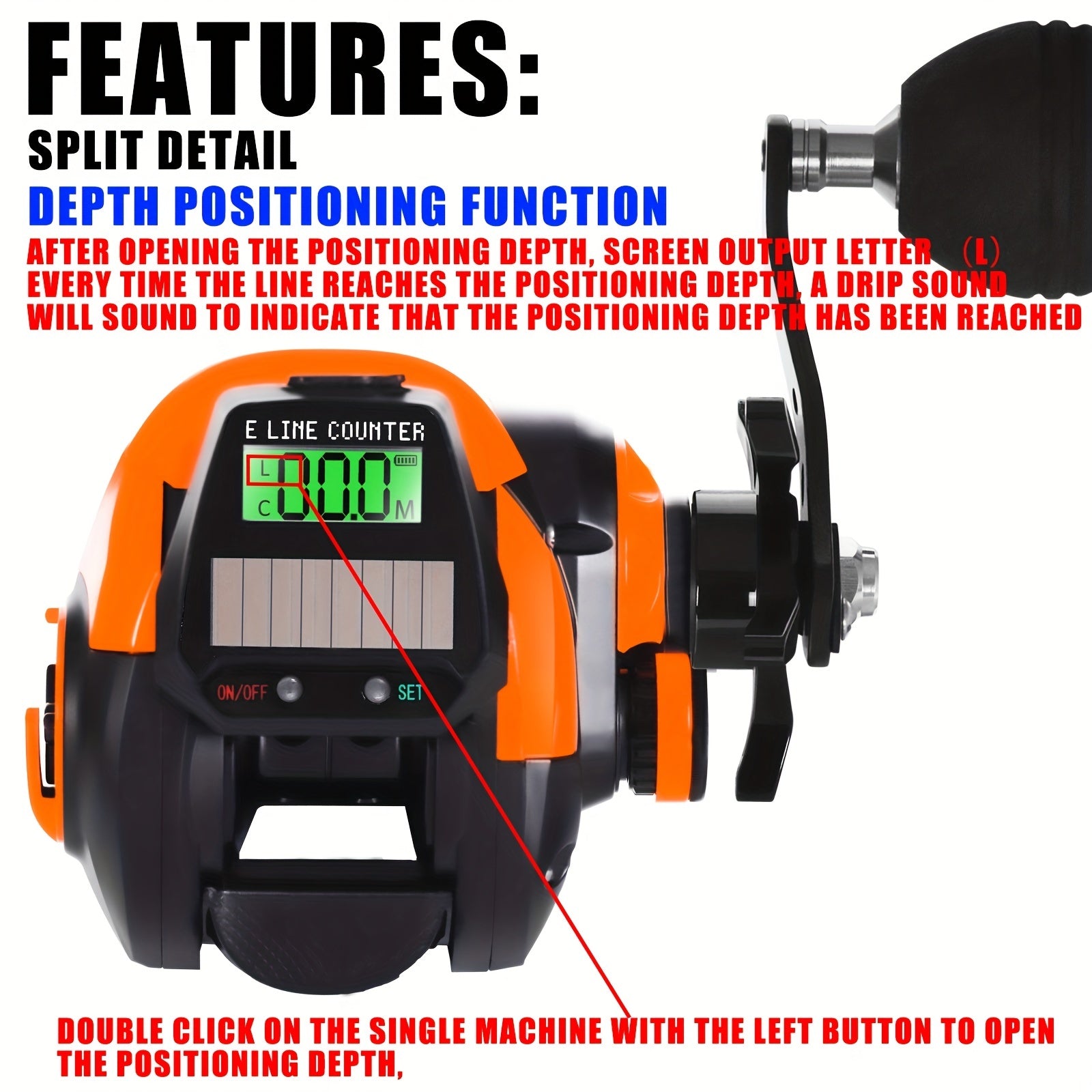 SAMOLLA Waterproof Electronic Fishing Reel LED Screen Baitcasting Reel