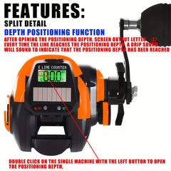 SAMOLLA Waterproof Electronic Fishing Reel LED Screen Baitcasting Reel