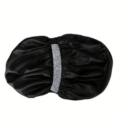 Satin Sleep Cap with Rhinestone Bling - Soft Hair Bonnet for Women