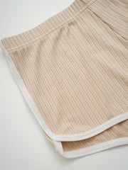 Colorblock Trim Lounge Bottoms Elastic Waistband Shorts Womens Loungewear