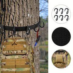 Outdoor Tree Stand Hanger Tool with 6 Hooks for Gear and Equipment