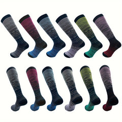 Men's Gradient Crew Socks Quick Dry Soft Breathable