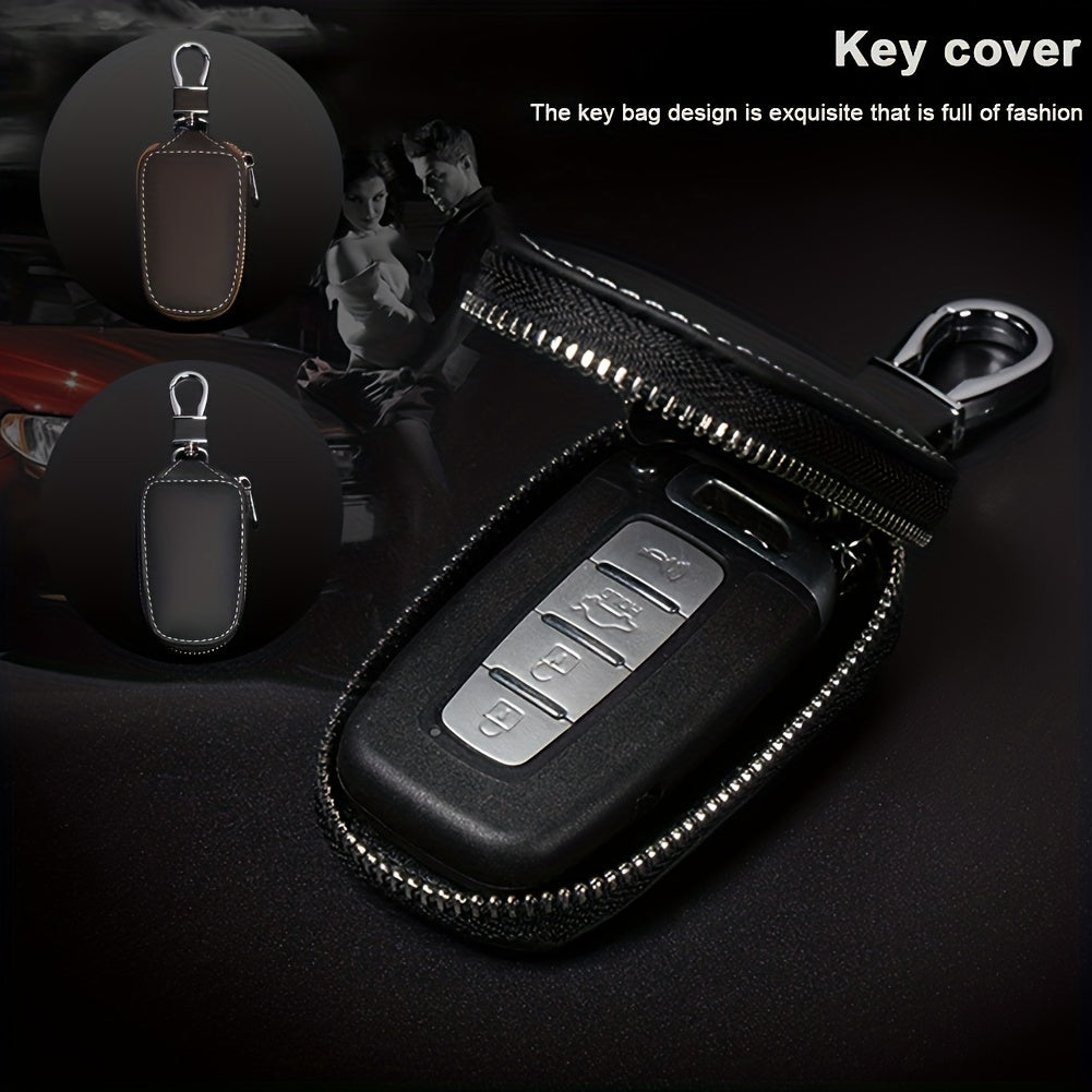Leather Keychain Wallet for Car Keys Protection