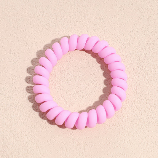 Solid Telephone Wire Scrunchie Elastic Hair Tie Accessory