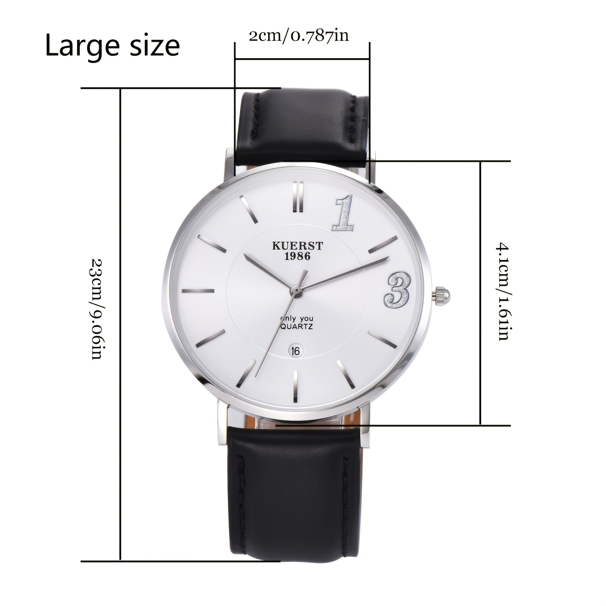 KUERST Ultra Thin Quartz Watch Calendar Romantic Wristwatch Gift