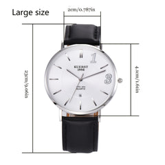 KUERST Ultra Thin Quartz Watch Calendar Romantic Wristwatch Gift