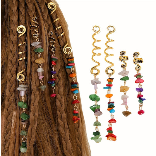 Metal Dreadlock Hair Clip Pendant Spiral Braid DIY Decoration