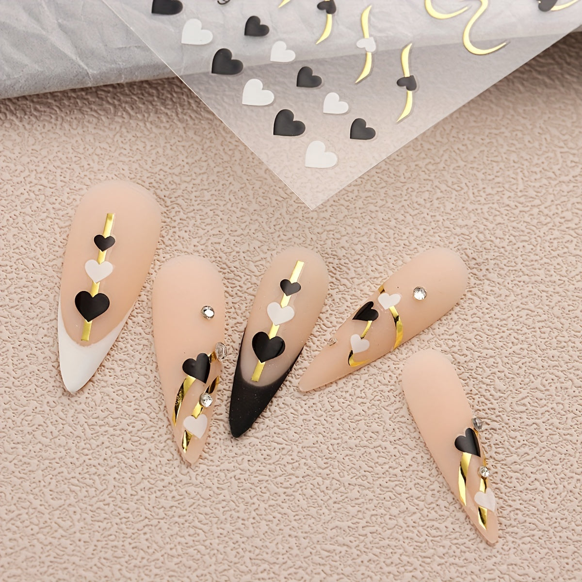 3 Sheets French Line Nail Stickers Self Adhesive Nail Decal