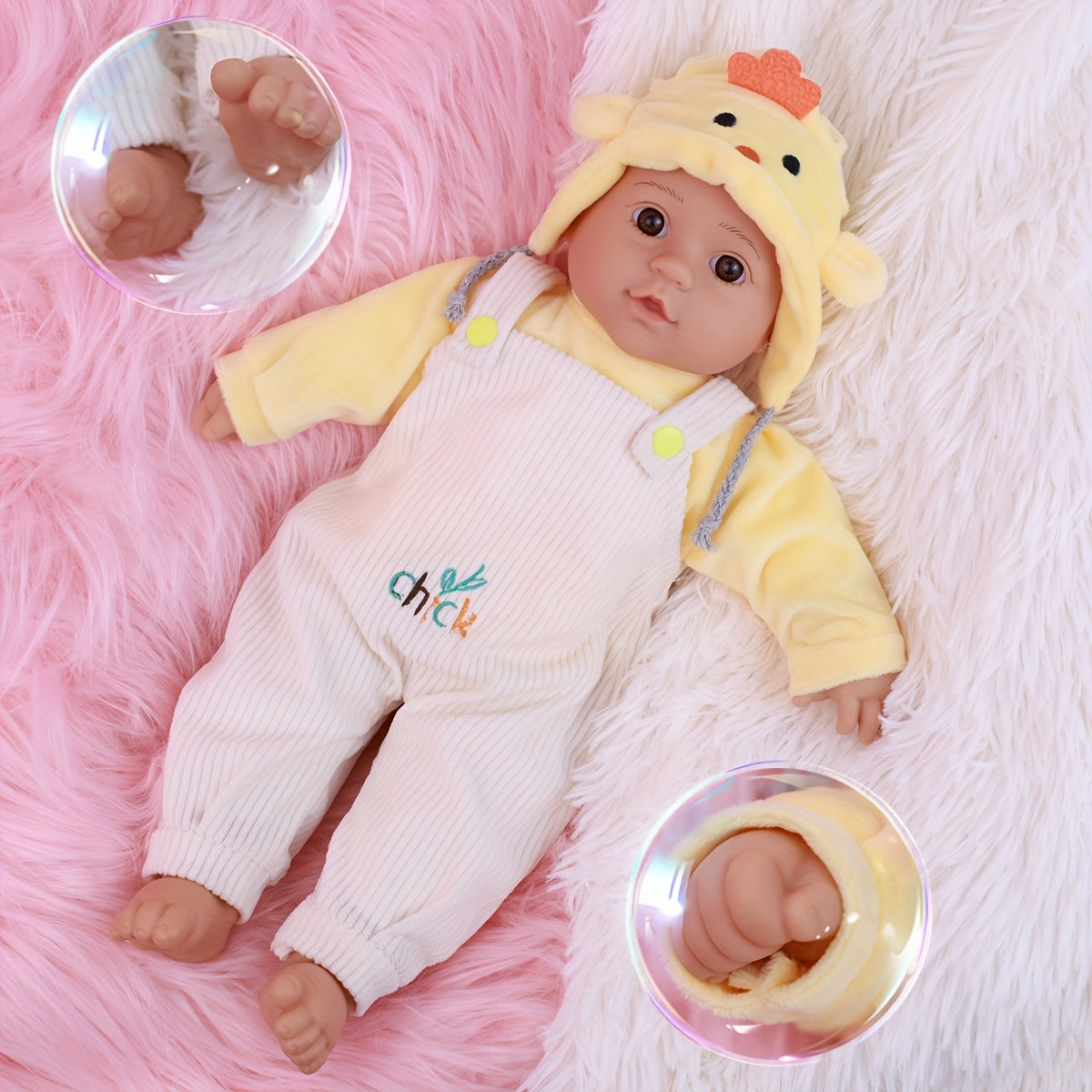 FUBCGS 16 Reborn Doll with Deer Hat & Sweater - Festive Gift Item