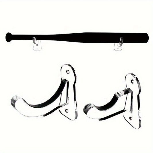 Acrylic Baseball Bat Wall Mounted Holder Stand Horizontal Display Rack Hanger