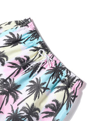 Men's Trees Swim Trunks Beach Pants Drawstring Boardshorts