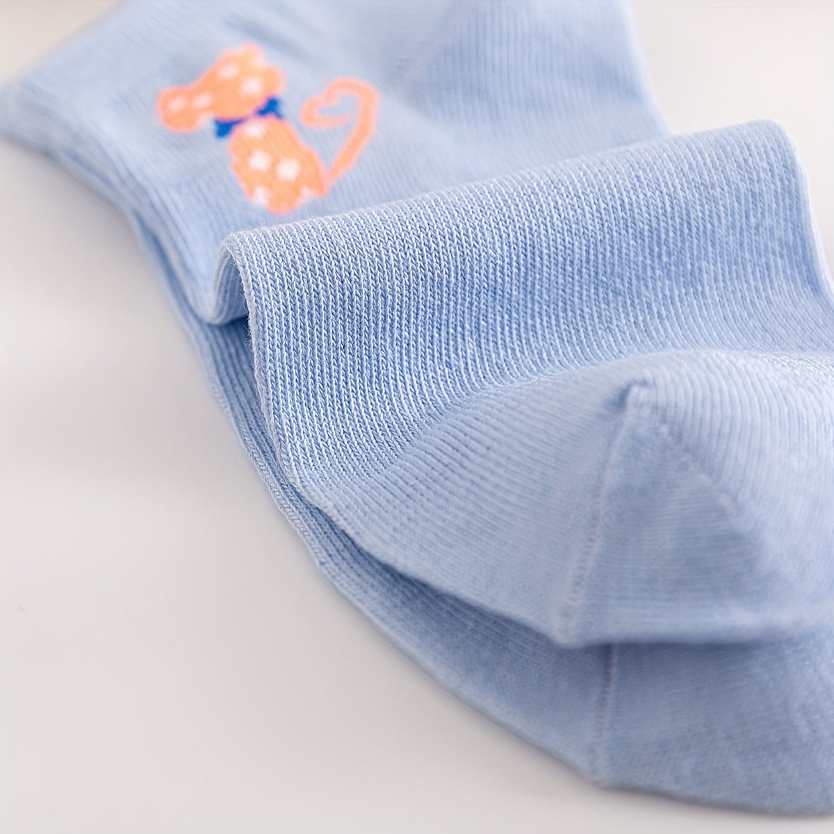 5 Pairs Cartoon Spotted Cat Short Socks Cute Ankle Stockings Women's Hosiery