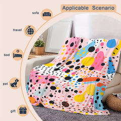 Warm & Comfy Soft Blanket Bright Colors Throw Bed Sofa Camping