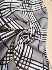 Plus Plaid Print Knot Front High Rise Straight Leg Trousers