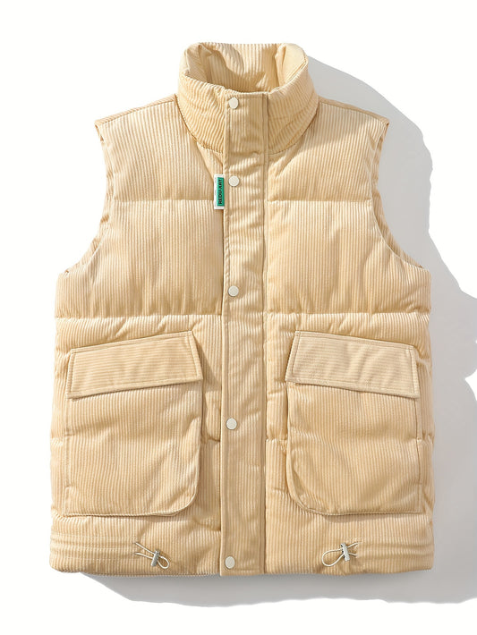 Men's Stand Collar Thermal Vest for Autumn Winter