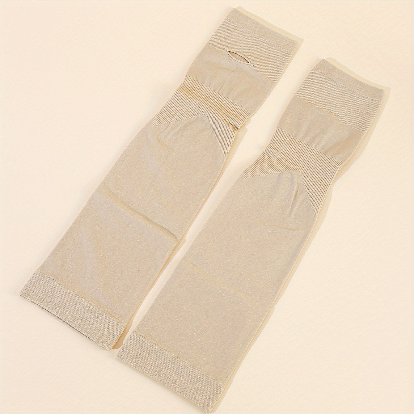 1pair Thumb Hole Arm Sleeves For Women Men Solid Sunscreen Sleeves