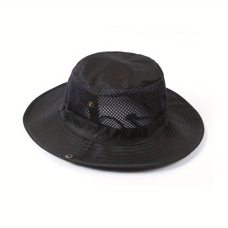Mesh Hollow Out Sun Hat Unisex Breathable Sunshade Bucket Hat