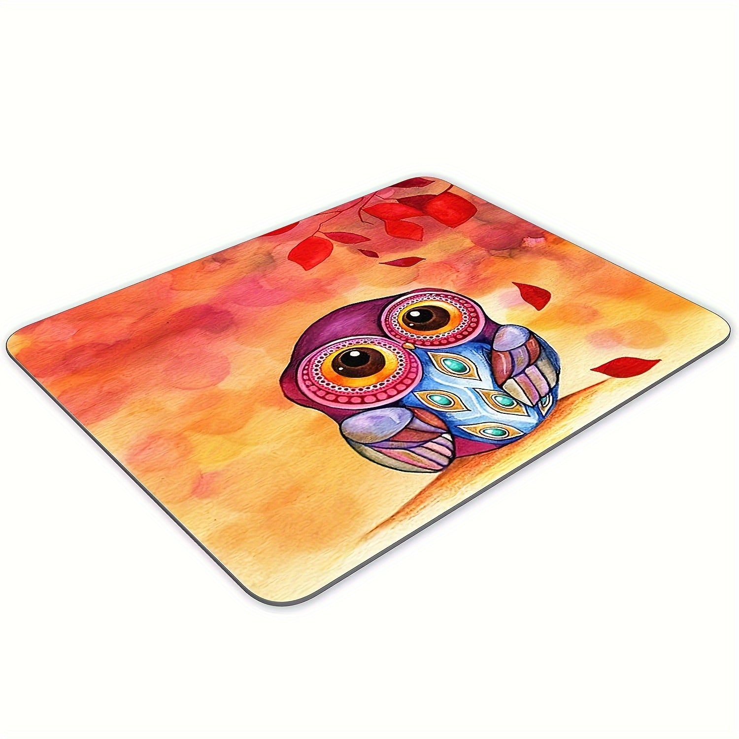 Painting Owl Mouse Pad Anti Slip Rectangular Gaming Office Supplies