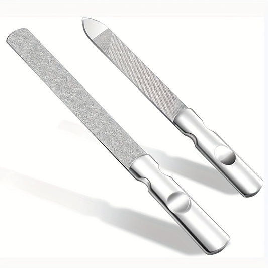 Anti Slip Stainless Steel Nail File with Leather Case