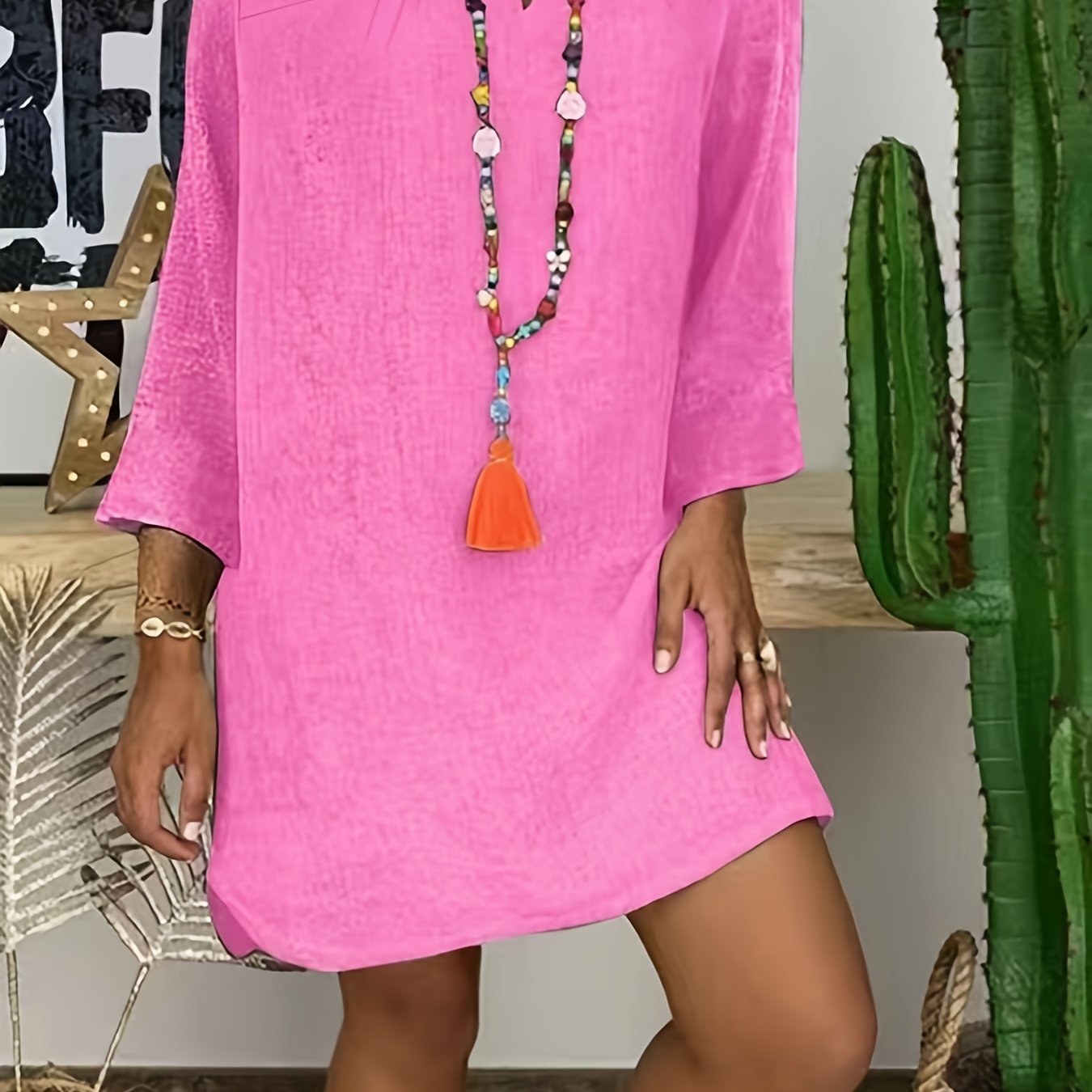  Solid Long Sleeve Ruched Dress