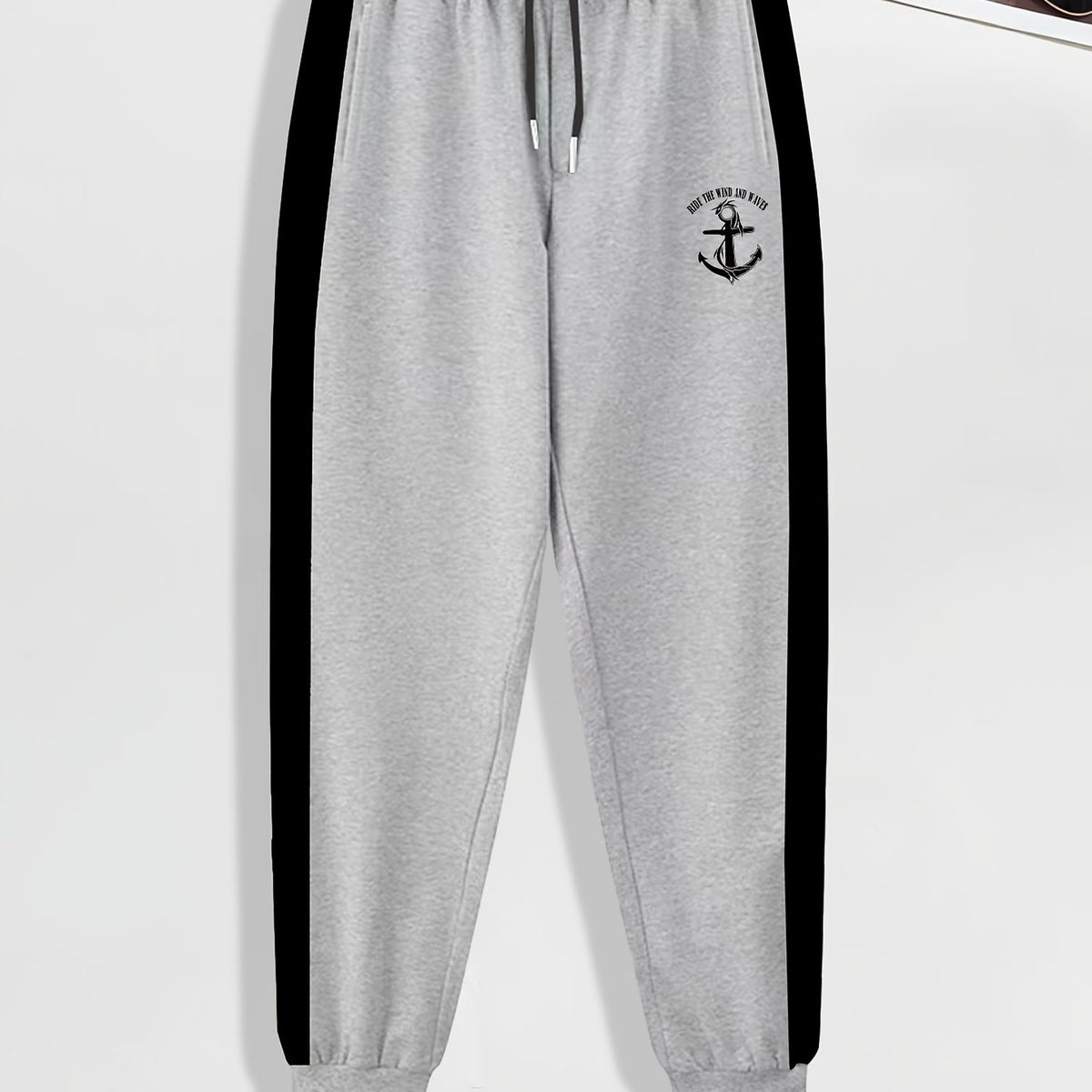 Anchor Pattern Men's Pants Stretch Trousers