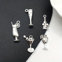 21pcs Wine Bottle Opener Shape Pendants for DIY Jewelry Making