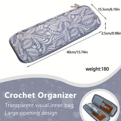 Knitting Needle Case Organizer Storage Bag Zipper for Straight Needles Up To 40