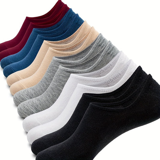 Thin Breathable Casual Socks Anti-slip No Show High Socks with Heel Gripper