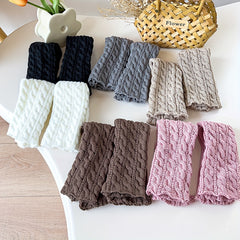 Solid Knitted Leg Warmers Warm All match Socks Women's Stockings & Hosiery