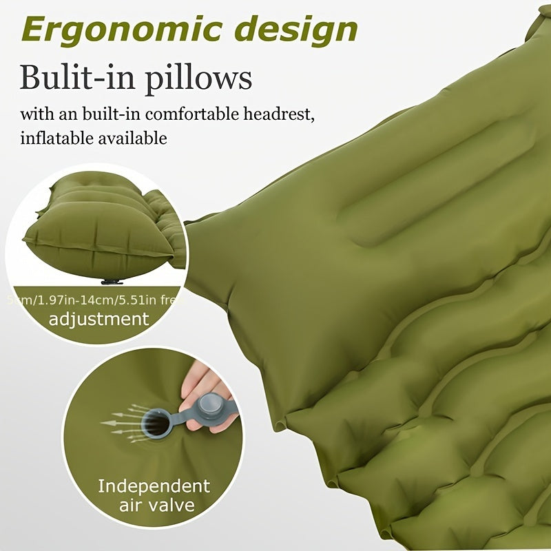 Double Sleeping Pad for Camping Inflating Mat with Pillow
