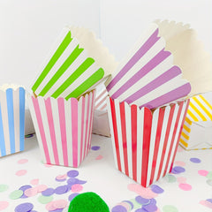 12 Pcs Striped Paper Popcorn Boxes Candy Box Picnic Snacks Boxes