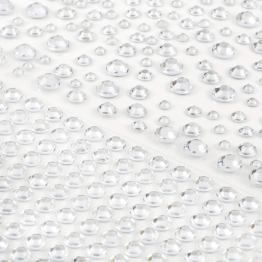 700pcs Transparent Rhinestone Stickers Self adhesive Gemstone Jewelry Stickers