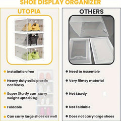 3 Layer Shoe Box With Door Plastic Shoes Storage Box