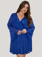  Sparkle Sequin Lantern Sleeve Bodycon Party Dress