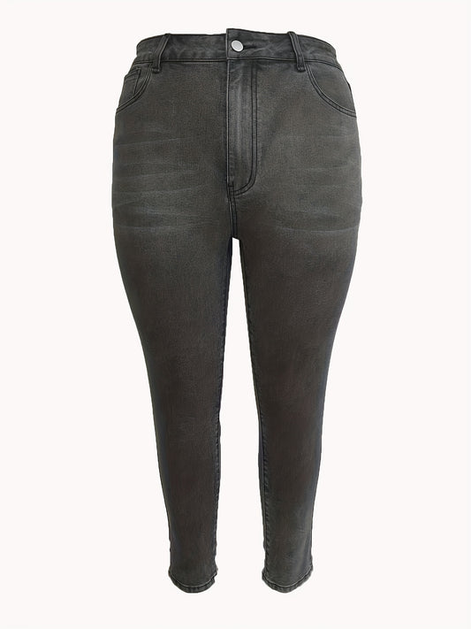 Women's Plus Solid High Rise Skinny Jeans