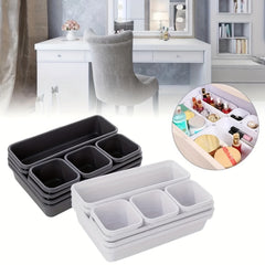 8pcs Drawer Organizer Plastic Storage Box Tableware Container