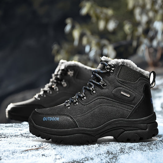 Men's Warm Lined Fleece Hiking Snow Boots