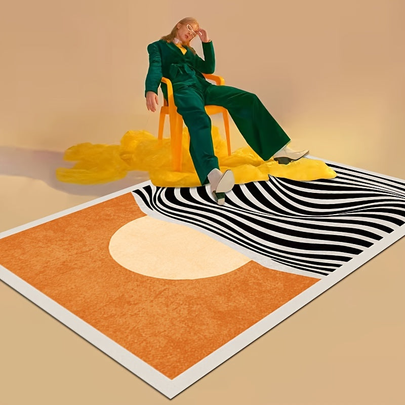 Geometric Area Rug Machine Washable Water Absorbent Non Slip