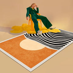 Geometric Area Rug Machine Washable Water Absorbent Non Slip